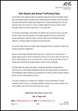 Anti-Slavery Human Trafficking Policy